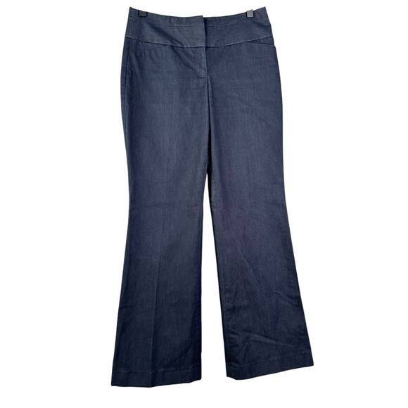 Express Editor Flared Pants Womens Size 00R Navy Blue Mid Rise Corpcore Work - Picture 1 of 10